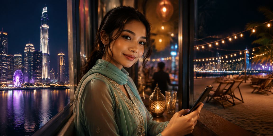 Pemain menikmati Baccarat langsung di telefon pintar semasa Hari Raya di Kuala Lumpur